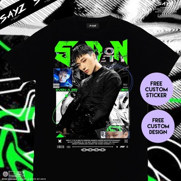 Camisetas para hombre Kaos San Ateez Dejavu Ver Atiny Custom Kpop Kdrama By SayzStreetwear Hombres Camisa Mujer