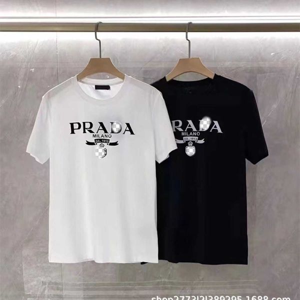 Camisetas para hombres Moda nueva Manija corta Casta Clásica Classic Carta impresa Logo de media manga Men delgado Camiseta de cuello redondo T240227