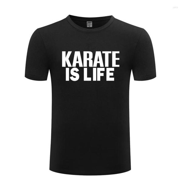 Camisetas para hombres Karate es vida Carta simple Hombres Hombres Camisa Camiseta Verano Manga corta O Cuello Algodón Casual Deporte Fitness Camiseta Top Tee