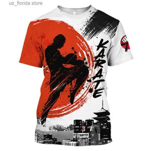T-shirts hommes Karaté T-shirt pour hommes Sports Wind Mens Chemise 3D Imprimer Sweat-shirt Casual Ts Summer Fashion Short Slve Tops Vêtements en vrac Y240314