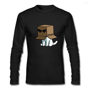 Camisetas para hombre Katsu Box de manga larga de otoño para hombre, camisa informal de algodón, camiseta divertida, camisetas de gran tamaño con estampado de dibujos animados morados a la moda