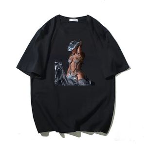 Camisetas de hombre Kaus Katun Beyonce Renaissance Musim Panas Album Baru Penyanyi Pop untuk Penggemar Atasan Uniseks Lengan Pendek Pakaian Pria 230427