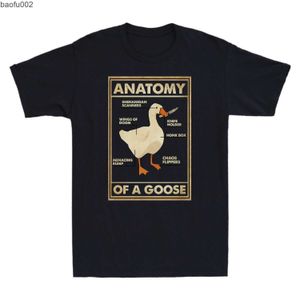 Mannen T-shirts Kawaii Anatomie van Een Gans Grafische T-shirt Grappige Eend Gaming Gamer Retro Mannen Vrouwen Tops Creatieve gotische Mannelijke Tees Ropa Hombre W0224