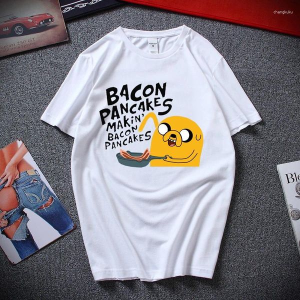 T-shirts pour hommes Kawaii Vêtements Anime Chemise pour hommes Jake et Finn Bacon Pancake Girl Boy Casual Tops