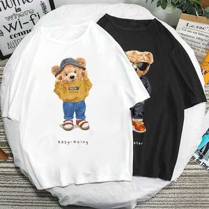 T-shirts masculins Kawaii Teddy Bear Tshirt Harajuku dessin animé ours imprime