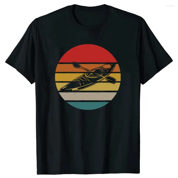 Camisetas para hombre, camisa Retro Vintage de Color para amantes del kayak, camisetas de algodón para hombre, My Heartbeat Is A Kayak, estilo Simple