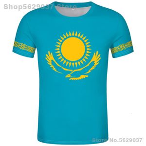 KAZACHSTAN t-shirt diy gratis custom made naam nummer kaz t-shirt natie vlag russische kazachse land college print kleding 230728