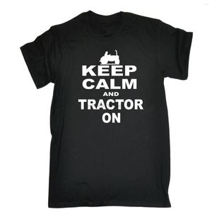 T-shirts pour hommes Keep Calm And Tractor On T-SHIRT Birthday Joke Farmer Farm Gift Tee Tees en gros