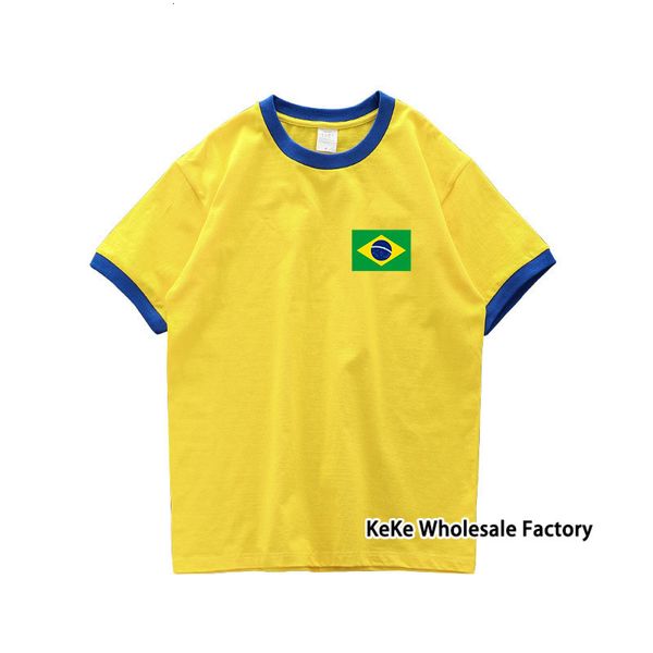 T-shirts pour hommes T-shirts de marque KeKe Hommes Sélection d'été à manches courtes T-shirt du Brésil T-shirt en coton Top T-shirts Équipe de football brésilien Jaune Vêtements pour hommes 230718