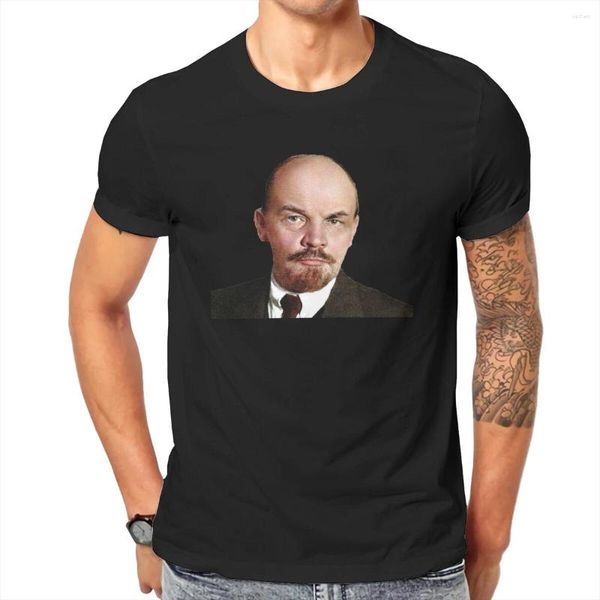 Camisetas para hombre KGB Vladimir Lenin comunismo socialismo camisetas de algodón impresionantes camisetas de manga corta con cuello redondo regalo Idea camisetas