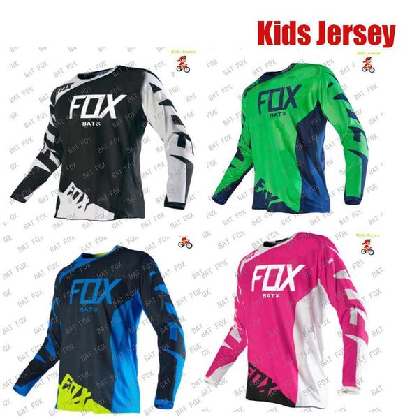 Camisetas de hombre, camisetas de ciclismo de descenso de Motocross para niños, camiseta de bicicleta de montaña MTB BAT Fox, ropa de ciclismo para niños de motocicleta