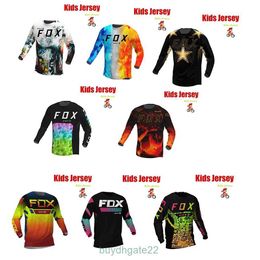 Heren T-shirts Off-road race-T-shirt voor kinderen Mountainbike Jersey Enduro Bat Fox Mtb-shirt Sneldrogend kindermotorcross kinderkleding E8ZQ