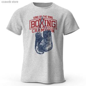 Mannen T-shirts Koning Van De Ring Boksen Kampioen Gedrukte T-shirt Voor Mannen Vrouwen Vintage GYM Kleding Tops tees T240105