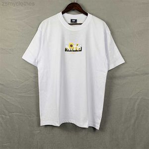 T-shirts pour hommes Kith Avignon Tee Sunflower Box Imprimé Col Roulé Lâche D'été Hommes Et Femmes T-Shirt Beauté