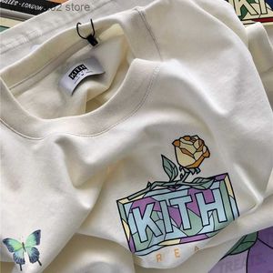T-shirts pour hommes Kith Box Godfather T-shirt Casual Hommes Femmes Kith T-shirt Imprimé Floral 100% Coton Oversize Tops T230602