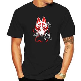 Camisetas masculinas Kitsune Mask Camiseta japonesa Hip-Hop Camiseta Camiseta de hombre asiático Slve Slve Asian Camiseta La camiseta más popular del mundo T240425