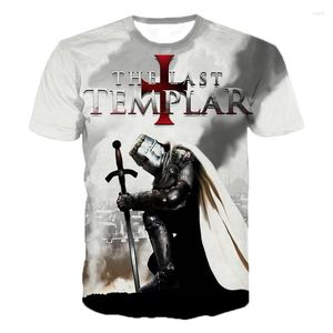 Camisetas de hombre Caballero Templario 3DT Camiseta de manga corta informal de moda para hombre Camiseta de calle Harajuku Top