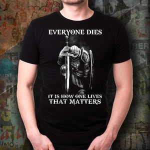 Heren t shirts ridder Templar Shirt Warrior T -shirt voor mannen geschenk gevecht om te leven