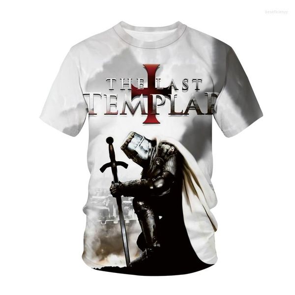 Camisetas de hombre Caballeros Templarios Camiseta con estampado 3D Hombres Mujeres Moda Impresión Streetwear Camisa de moda Camiseta unisex Tops Harajuku Ropa masculina