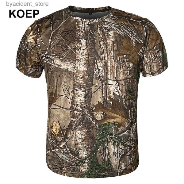 KOEP Camouflage T-shirt extérieur séchage rapide randonnée militaire tactique T-shirts hommes chasse CAMO Camping chemises vêtements L240304