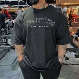 T-shirts pour hommes Corée T-shirt surdimensionné Été Hommes Gym Bodybuilding Fitness Loose Casual Lifestyle Wear T-shirt Homme Streetwear Hip-Hop Tshirt 230718