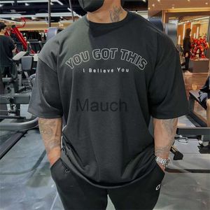 T-shirts pour hommes Corée T-shirt surdimensionné Été Hommes Gym Bodybuilding Fitness Lâche Casual Lifyle Wear Tshirt Homme Streetwear HipHop Tshirt J230625