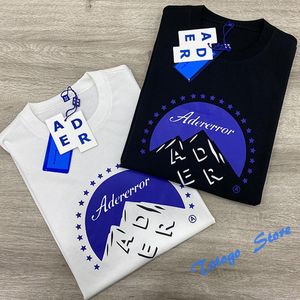 T-shirts voor heren Korea Snow Mountain Klassiek Zwart Wit Adererror T-shirt Heren Dames Mode All-match Katoen Bedrijf Serie Casual Ader Error