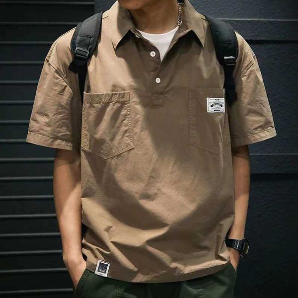 T-shirts masculins t-shirt coréen américain pour hommes décontractés t-shirt Style d'outil d'été à manches courtes nouvelles coquelures de chemise pour hommes en vrac plus taille j240426