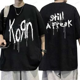 T-shirts hommes Korn Music Concert Rock Band World Tour T-shirt Vintage Metal Gothic T-shirt surdimensionné Streetwear T-shirts à manches courtes T240126