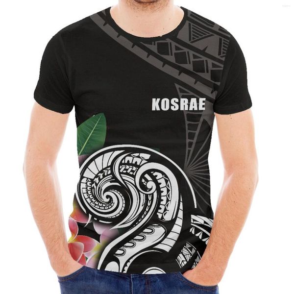 T-shirts pour hommes Style Kosrae Hommes Col rond Manches courtes À la mode Slim T-Shirt Tutten-Type Print Printemps Et Été Forme De Sport Décontractée