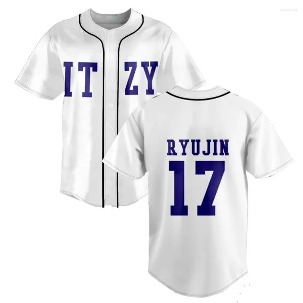 T-shirts pour hommes Kpop ITZY Aucun de mes affaires Merch Baseball Jersey T-shirt Mode Col V Manches courtes Hommes Femmes Tshirt 2024 Hip