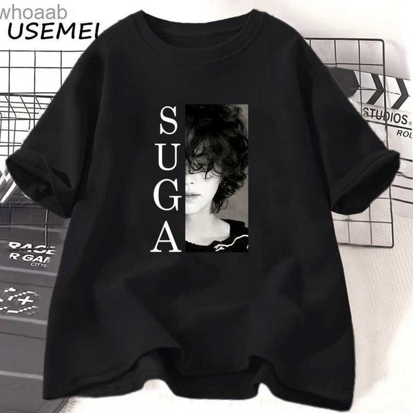 T-shirts pour hommes Kpop Suga T-shirt pour femmes T-shirts surdimensionnés Coton à manches courtes Casual Vêtements pour femmes O Cou Streetwear Vêtements de mode coréenne 240130