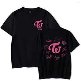 T-shirts pour hommes Kpop deux fois T-Shirt hommes et femmes à manches courtes femmes chemise drôle unisexe Harajuku hauts