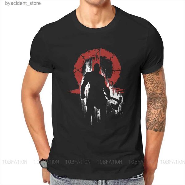 T-shirts pour hommes Kratos Silhouette God of War Game T-shirt Vintage Adolescent Grunge Grande taille O-Cou T-shirt Grandes ventes Harajuku Hommes Tops L240304