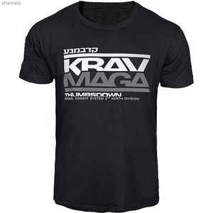 T-shirts pour hommes KRAV MAGA Israel Combat System MMA T-shirt d'entraînement de gymnastique d'arts martiaux. T-shirt d'été en coton à manches courtes pour hommes à col rond Nouveau S-3XL