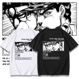 Heren T-shirts Kujo Jotaro Anime T-shirt JoJos Bizarre Adventure Manga Graphic Oversized Heren Katoen Korte Mouw T-shirt Dames Top Zomerkleding J230602