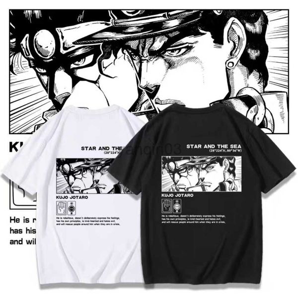 T-shirts pour hommes Kujo Jotaro Anime T-shirt JoJos Bizarre Adventure Manga Graphique Surdimensionné Hommes Coton À Manches Courtes Tee Femmes Top Vêtements D'été J230602