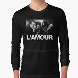 Heren T-shirts L'amour T-shirt met lange mouwen 100 puur katoen Big Size La Haine Lamour Vincent Cassel Banlieu Culte Et Blanc Kassovitz Hiphop J230721