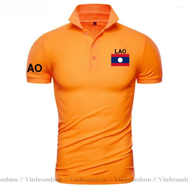 Camisetas de hombre Laos Polo Hombres de manga corta Camisa de marca de moda Laotian Lao Ropa Diseño de bandera de país Algodón Nation Team Tops Tees