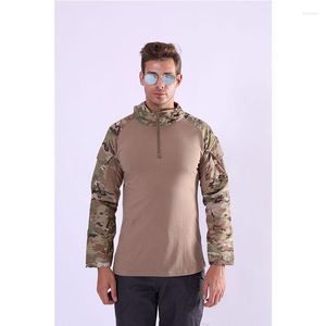 T-shirts pour hommes T-shirts tactiques de camouflage de grande taille pour hommes Chemise de combat verte de l'armée T-shirt militaire à manches longues à séchage rapide