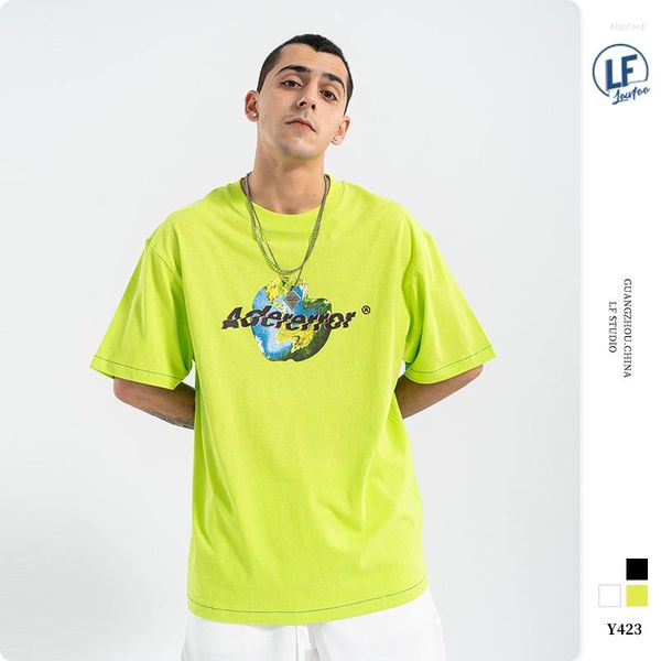 T-shirts pour hommes Lawfoo2023 ans printemps et été Style marque porter parodie terre torsadée imprimé lettre à manches courtes t-s