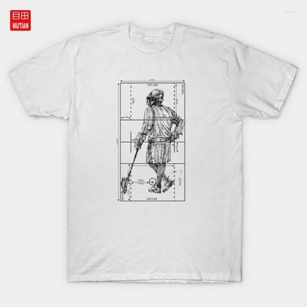 T-shirts pour hommes Lax Field Player-BLK (Homme) T-shirt Art Illustration Design Athlètes Sports