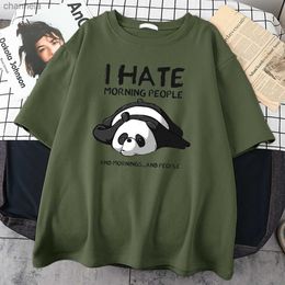 T-shirts pour hommes Lazy Panda I Hate Morning People Anime Print Hommes T-shirts Nouveau S-XXXL T-shirts Street Casual T-shirt Sport Oversize Homme Vêtements