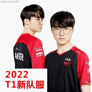 T-shirts masculins lck musim panas s12 final ekspedisi t1 seragam tim skt seragam tim faker le même tshirt Lengan Pendek prial2402