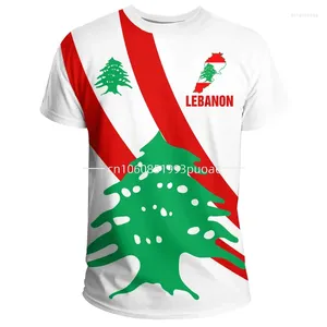 T-shirts pour hommes Liban T-shirt 2023 Drapeau de la mode décontractée Street Oversize Col rond