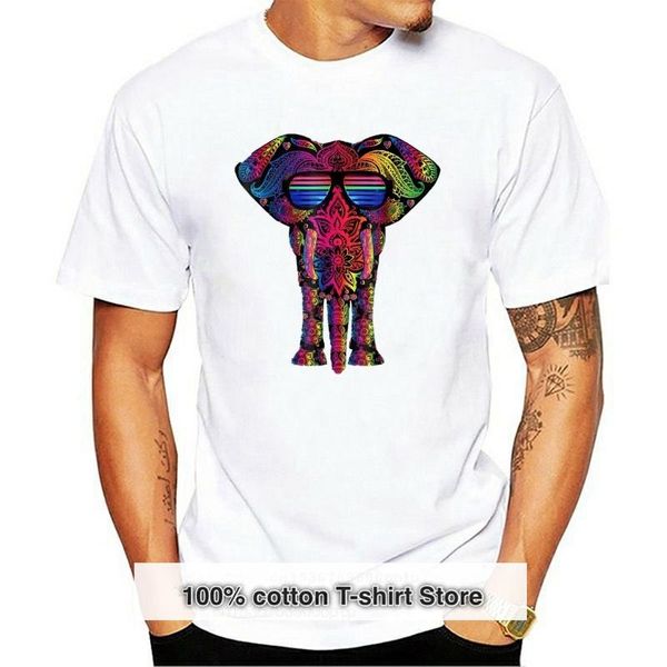 Camisetas para hombre, camiseta LED con luz activada por sonido, camiseta divertida con elefante para hombre 2021, camiseta de estilo a la moda