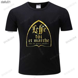 T-shirts pour hommes Leffe-vous-même et marchez si vous pouvez encore t-shirt Texte français Humour Bière Alcool Boire Amoureux Taille UE T-shirt L230520 L230520