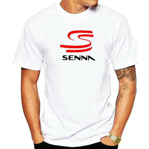 T-shirts pour hommes Légende Ayrton Senna Racing Mens T-shirt blanc Homme à manches courtes 100% coton T-shirt sans manches J240426