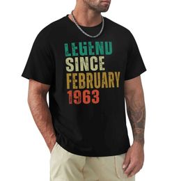 T-shirts masculins légendaire 59e anniversaire Depuis février 1963 Great Retro 59th Birthday Gift T-shirt Heavyweight Mens T-shirtl2405