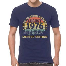 T-shirts masculins Légendes impressionnantes née en août 1976 Tshirt Men Graphic ts top cotton t shirts court slve 44th anniversaire t-shirts vêtements t240425